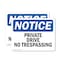 Signmission Private Driveway No Trespassing OSHA Notice Sign, Vinyl Decal, 7in W x 5in L, 2PK OS-2PACK-NS-D-57-L-17811 - alternate 1